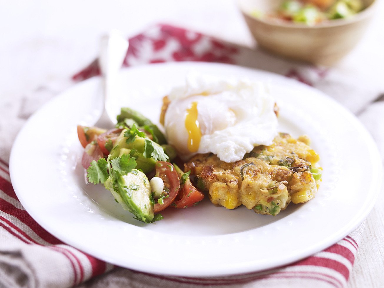 Sweet and Sassy Corn Fritta with Sunny Poached Egg
