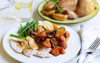 Roast Chicken, Heaps of Vegetables & Gravy