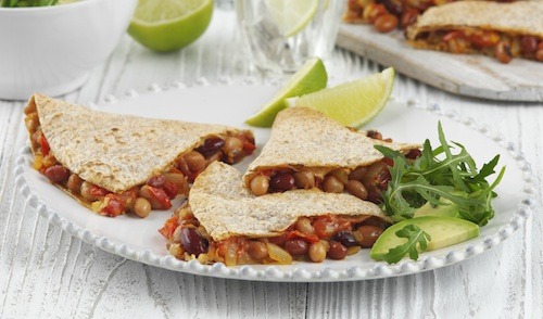 Wholemeal Bean Quesadillas and Salad