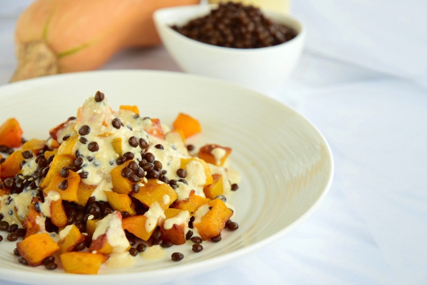 Butternut squash, nut & tahini