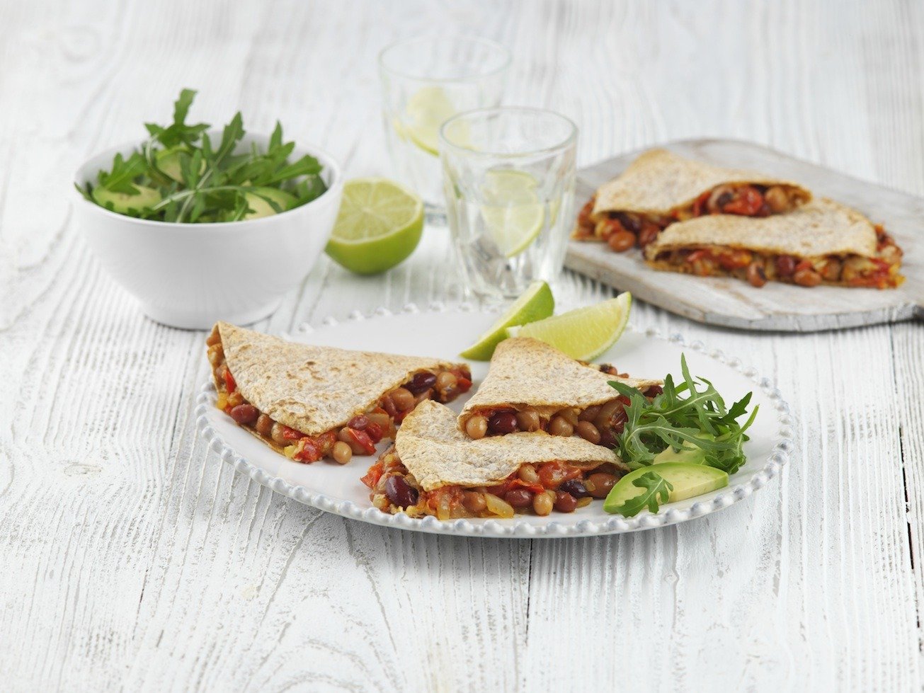 Wholemeal Bean Quesadillas and Salad