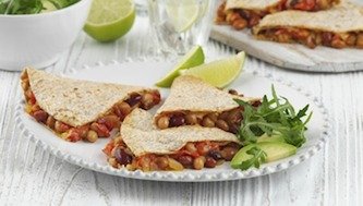 Wholemeal Bean Quesadillas and Salad