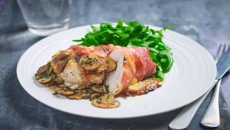 Prosciutto Chicken with Mushroom Sauce