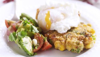 Sweet and Sassy Corn Fritta with Sunny Poached Egg