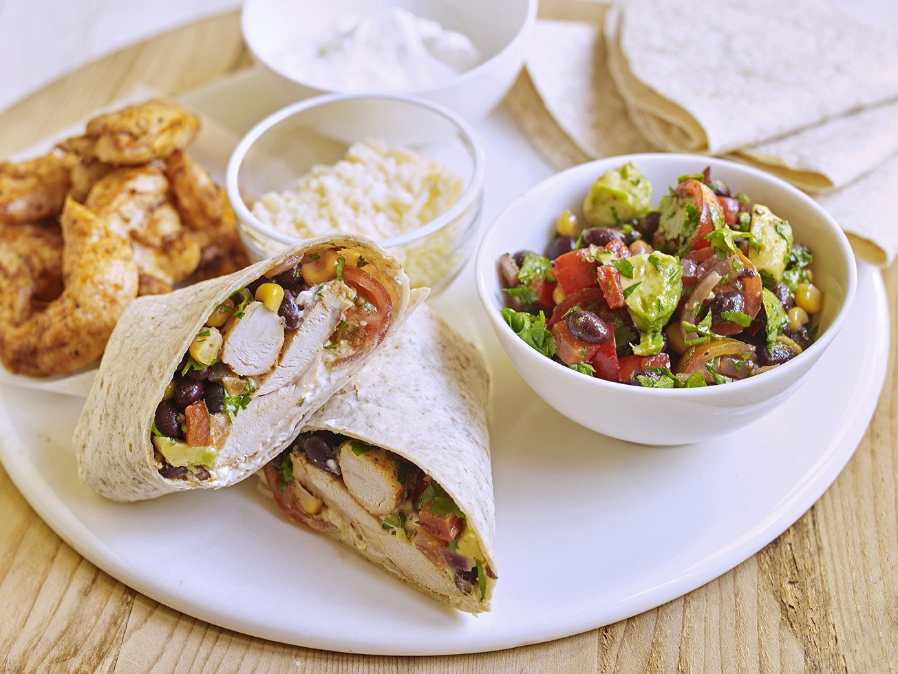 Chicken Fajitas with Mexican Bean Salad