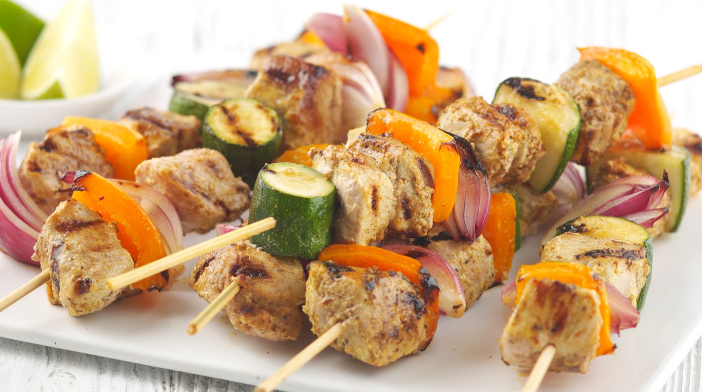 Spicy pork kebabs 