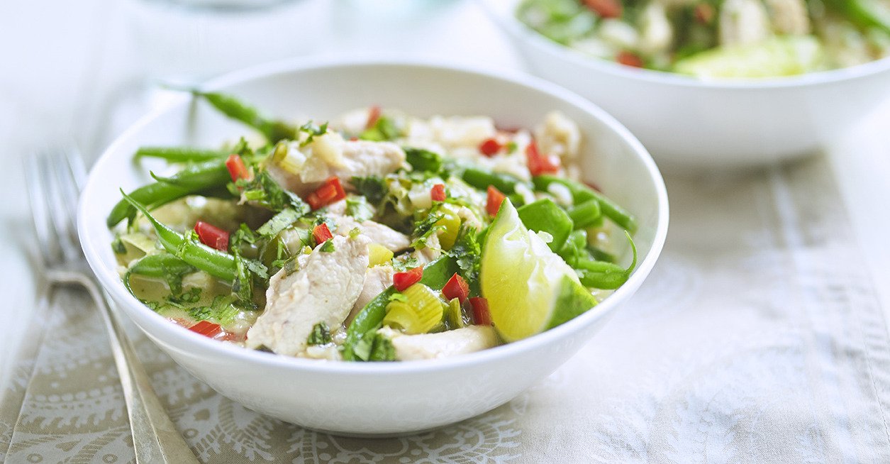 Thai Green Chicken Curry Recipe - 600 Calories Happiness Recipes