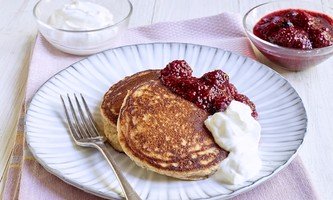 Banana Pancakes with Chia Seed Jam